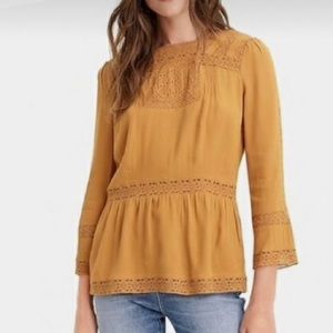 NWOT J.Crew Point Sur 3/4 sleeve lace shirt